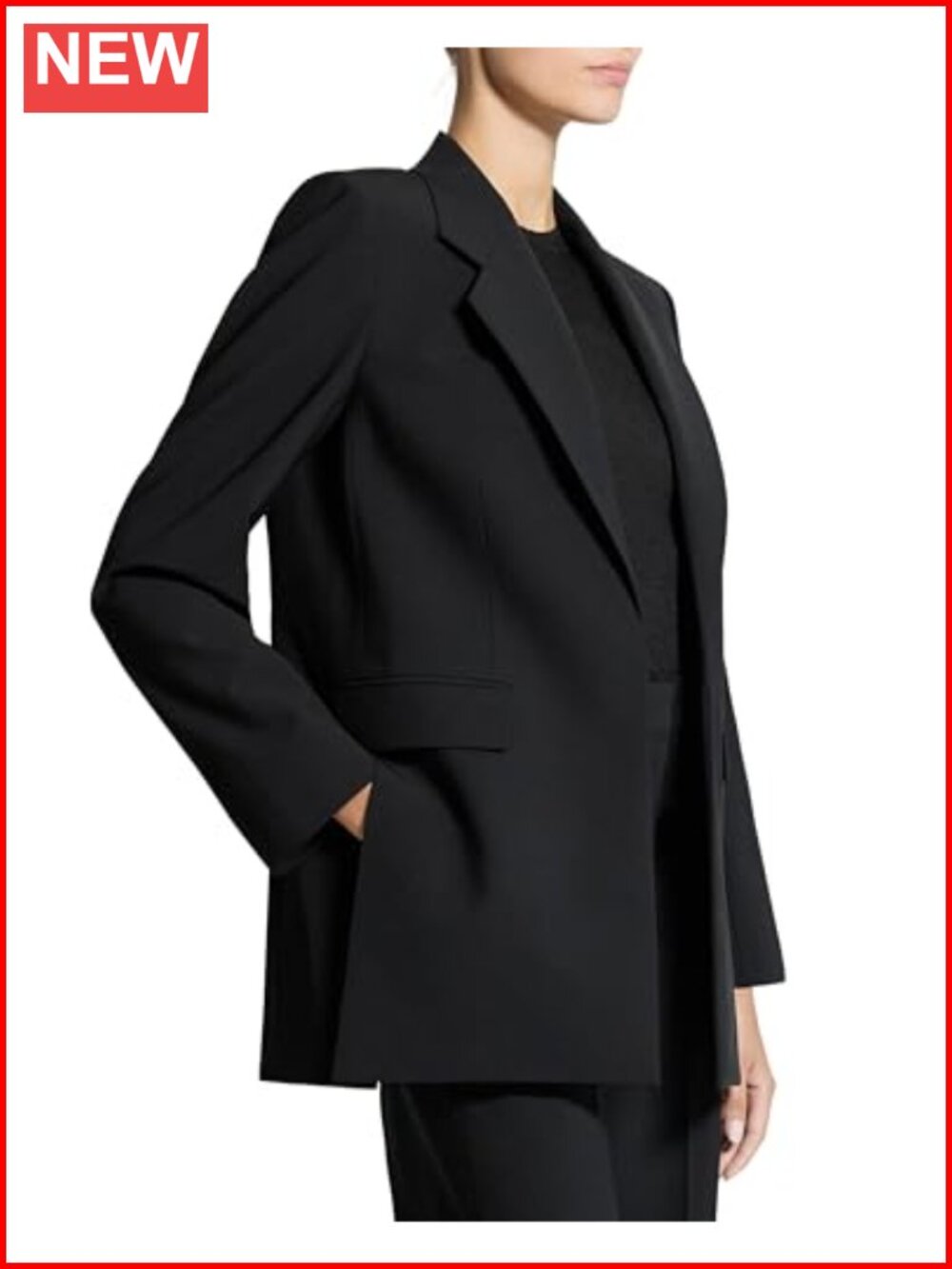 Relaxed Wool Blazer With Slash Detail